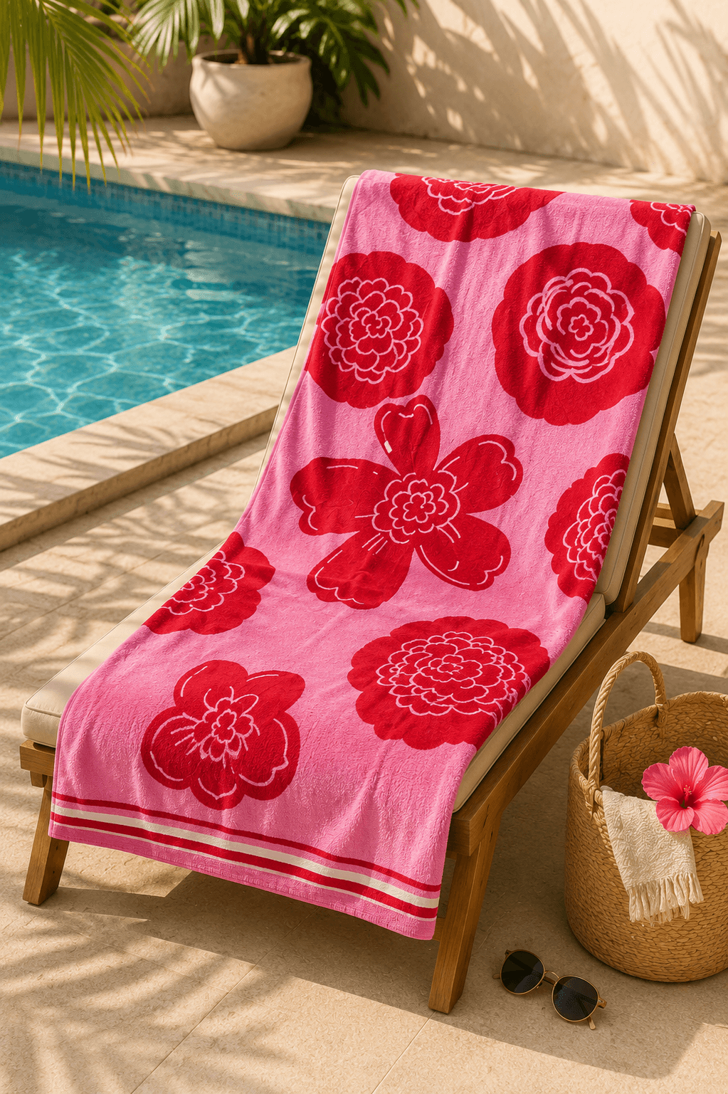 Sunset Hibiscus Beach Towel